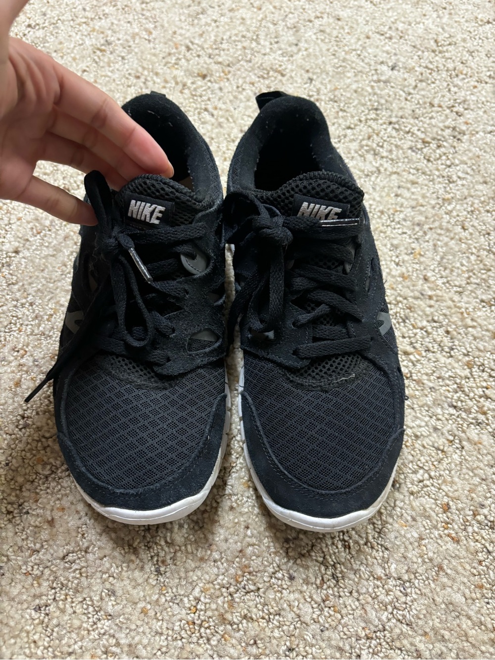 Nike Black and White Mesh Running Sneakers